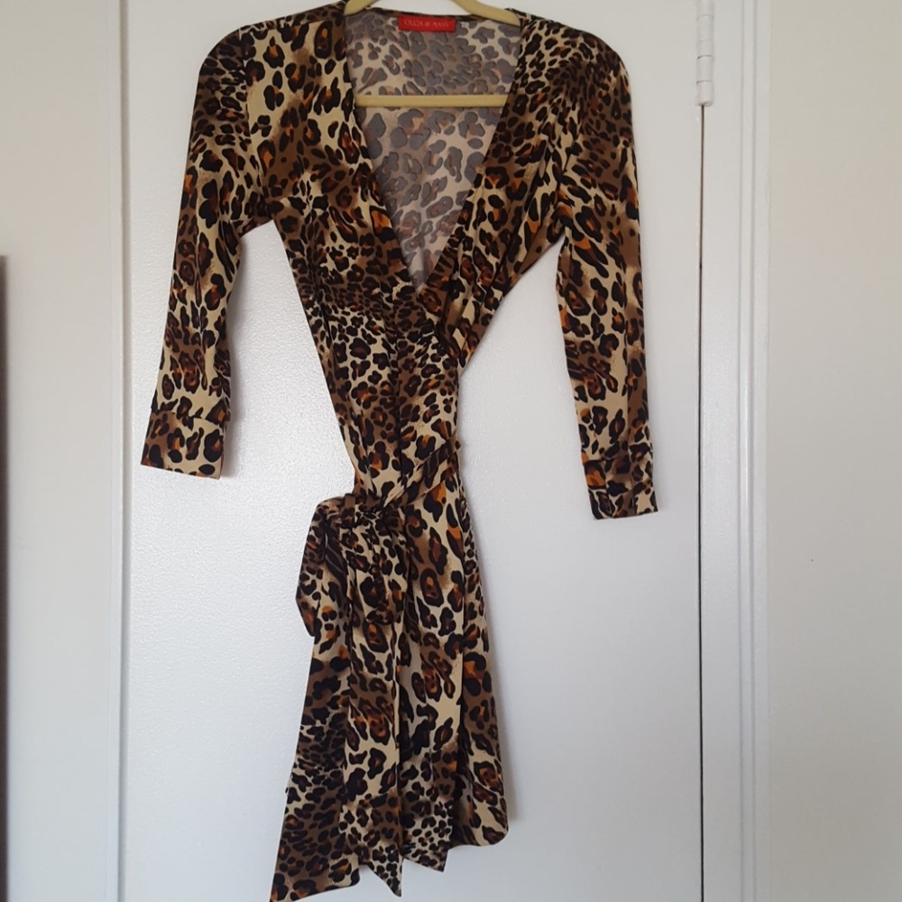 Olga and Maya Leopard Print wrap dress